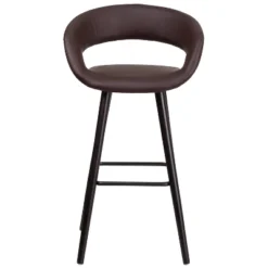 Flash Furniture Brynn Series 29'' High Contemporary Vinyl Rounded Back Barstool With Cappuccino Wood Frame 18 Flash Furniture Brynn Series 29'' High Contemporary Vinyl Rounded Back Barstool With Cappuccino Wood Frame -Flash Furniture GUEST a77a7351 4e37 4064 848d 433a3a132daf