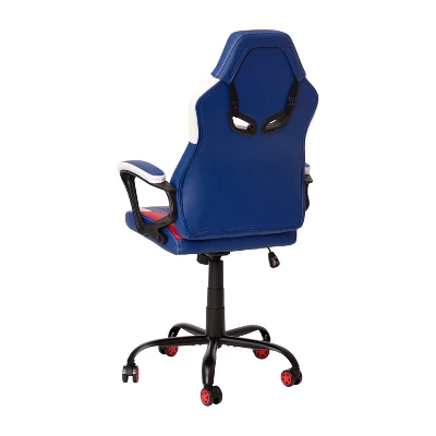 Flash Furniture Ergonomic PC Office Computer Chair - Adjustable Red & Blue Designer Gaming Chair - 360° Swivel - Red Dual Wheel Casters 2 Flash Furniture Ergonomic PC Office Computer Chair - Adjustable Red & Blue Designer Gaming Chair - 360° Swivel - Red Dual Wheel Casters - Image 2