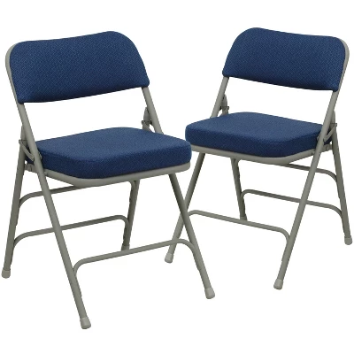 Flash Furniture 2 Pack HERCULES Series Premium Curved Triple Braced & Double Hinged Fabric Upholstered Metal Folding Chair 12 Flash Furniture 2 Pack HERCULES Series Premium Curved Triple Braced & Double Hinged Fabric Upholstered Metal Folding Chair - Image 12