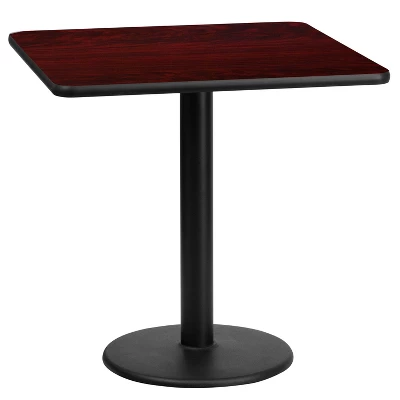 Flash Furniture 24'' Square Laminate Table Top With 18'' Round Table Height Base 2 Flash Furniture 24'' Square Laminate Table Top With 18'' Round Table Height Base - Image 2