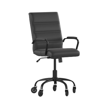 Flash Furniture Camilia Mid-Back Executive Swivel Office Chair With Arms, And Transparent Roller Wheels 9 Flash Furniture Camilia Mid-Back Executive Swivel Office Chair With Arms, And Transparent Roller Wheels - Image 9