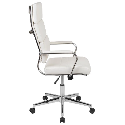Flash Furniture Hansel High Back White LeatherSoft Contemporary Panel Executive Swivel Office Chair 11 Flash Furniture Hansel High Back White LeatherSoft Contemporary Panel Executive Swivel Office Chair - Image 11