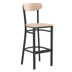 Flash Furniture Wright Commercial Grade Barstool With 500 LB. Capacity Steel Frame, Solid Wood Seat, And Boomerang Back -Flash Furniture GUEST a9812bb4 63dc 425e 92b6 165bd9815e65