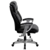 Big & Tall 400 Lb. Rated High Back LeatherSoft Executive Ergonomic Office Chair With Arms Silver/Black Leather - Flash Furniture