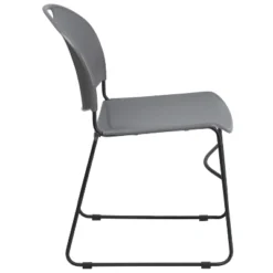 Flash Furniture HERCULES Series 880 Lb. Capacity Gray Ultra-Compact Stack Chair With Black Powder Coated Frame -Flash Furniture GUEST abfe4792 450e 4013 a285 1791300773fa