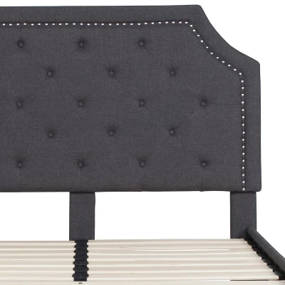 Flash Furniture Brighton Arched Tufted Upholstered Platform Bed 7 Flash Furniture Brighton Arched Tufted Upholstered Platform Bed - Image 7