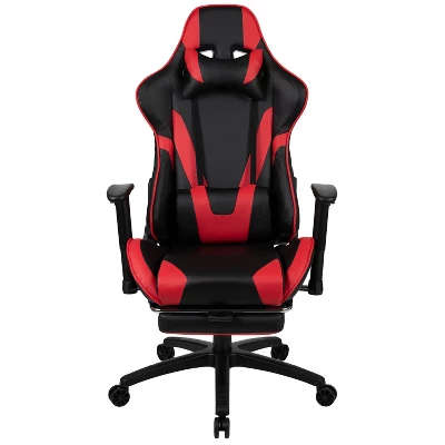 Flash Furniture X30 Gaming Chair Racing Office Ergonomic Computer Chair With Fully Reclining Back And Slide-Out Footrest In Red LeatherSoft 2 Flash Furniture X30 Gaming Chair Racing Office Ergonomic Computer Chair With Fully Reclining Back And Slide-Out Footrest In Red LeatherSoft - Image 2