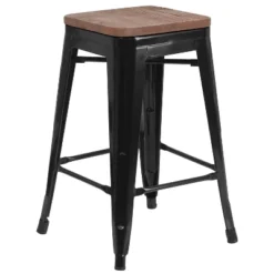 Flash Furniture 24" High Backless Metal Counter Height Stool With Square Wood Seat 28 Flash Furniture 24" High Backless Metal Counter Height Stool With Square Wood Seat -Flash Furniture GUEST ac83441a b9db 4df0 9e37 01dfead8b4ee