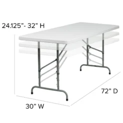 Flash Furniture 6-Foot Height Adjustable Granite White Plastic Folding Table 8 Flash Furniture 6-Foot Height Adjustable Granite White Plastic Folding Table -Flash Furniture GUEST ad82a603 a0c5 4a80 b91c 397c7dec627b