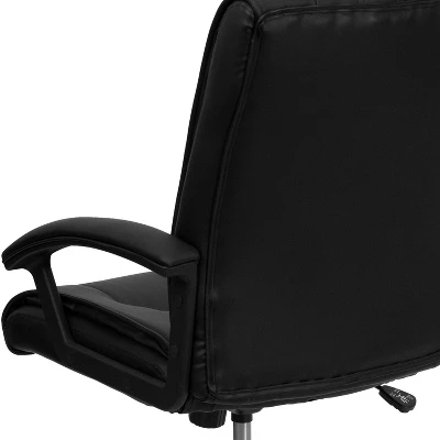 Flash Furniture Mid-Back Black LeatherSoft Swivel Manager's Office Chair With Arms 4 Flash Furniture Mid-Back Black LeatherSoft Swivel Manager's Office Chair With Arms - Image 4