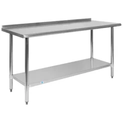 Flash Furniture Stainless Steel 18 Gauge Prep And Work Table With 1.5" Backsplash And Undershelf, NSF 21 Flash Furniture Stainless Steel 18 Gauge Prep And Work Table With 1.5" Backsplash And Undershelf, NSF -Flash Furniture GUEST ae8ec081 e819 4be7 ab27 0acf43d4f612
