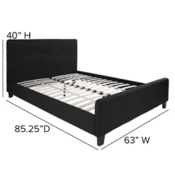 Flash Furniture Tribeca Queen Size Tufted Upholstered Platform Bed In Black Fabric -Flash Furniture GUEST ae91443a 9404 4ed3 80b6 d47a08b8d186