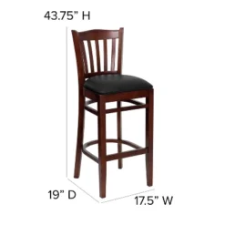 Flash Furniture Vertical Slat Back Wooden Restaurant Barstool -Flash Furniture GUEST aec84f7c 5d08 4145 83bf 23e273e6b004