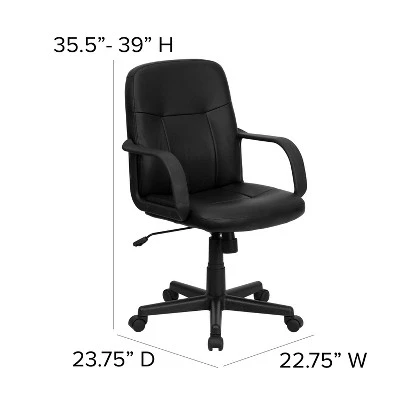 Flash Furniture Paulson Mid-Back Black Glove Vinyl Executive Swivel Office Chair With Arms 3 Flash Furniture Paulson Mid-Back Black Glove Vinyl Executive Swivel Office Chair With Arms - Image 3