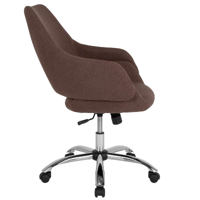 Flash Furniture Madrid Home And Office Upholstered Mid-Back Chair In Brown Fabric 2 Flash Furniture Madrid Home And Office Upholstered Mid-Back Chair In Brown Fabric - Image 2