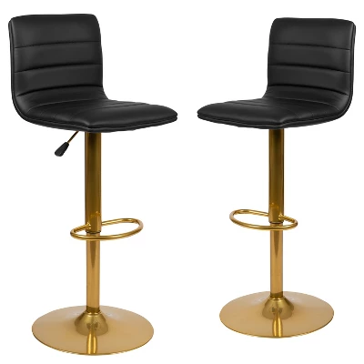 Flash Furniture Modern Vinyl Adjustable Height Barstool With Horizontal Stitch Back, Set Of 2 12 Flash Furniture Modern Vinyl Adjustable Height Barstool With Horizontal Stitch Back, Set Of 2 - Image 12