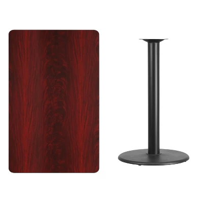Flash Furniture 30'' X 48'' Rectangular Laminate Table Top With 24'' Round Bar Height Table Base 1 Flash Furniture 30'' X 48'' Rectangular Laminate Table Top With 24'' Round Bar Height Table Base