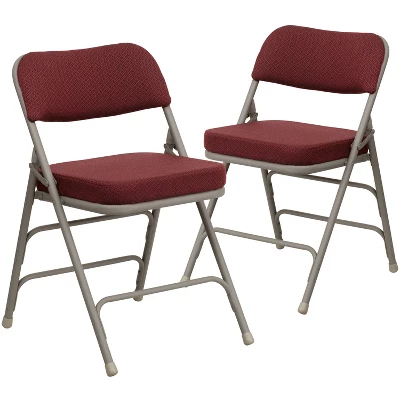 Flash Furniture 2 Pack HERCULES Series Premium Curved Triple Braced & Double Hinged Fabric Upholstered Metal Folding Chair 11 Flash Furniture 2 Pack HERCULES Series Premium Curved Triple Braced & Double Hinged Fabric Upholstered Metal Folding Chair - Image 11