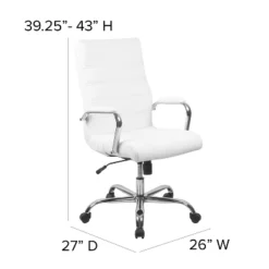 Flash Furniture High Back White LeatherSoft Executive Swivel Office Chair With Chrome Frame And Arms -Flash Furniture GUEST b562347a 52c7 4bd6 8020 2b9c5b2fc029
