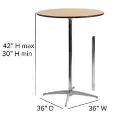 Flash Furniture 36'' Round Wood Cocktail Table With 30'' And 42'' Columns 12 Flash Furniture 36'' Round Wood Cocktail Table With 30'' And 42'' Columns -Flash Furniture GUEST b57e3ca9 04fa 4037 83b1 c94079c94548