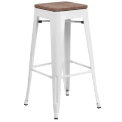 Flash Furniture 30" High Backless Metal Barstool With Square Wood Seat 30 Flash Furniture 30" High Backless Metal Barstool With Square Wood Seat -Flash Furniture GUEST b57e5d8a 2b85 4f44 b3a3 d4e7e8477b8f