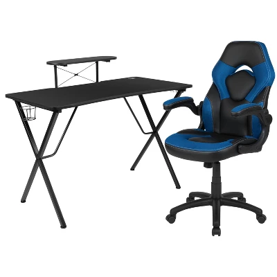 Flash Furniture Gaming Desk And Racing Chair Set With Cup Holder, Headphone Hook, And Monitor/Smartphone Stand 13 Flash Furniture Gaming Desk And Racing Chair Set With Cup Holder, Headphone Hook, And Monitor/Smartphone Stand - Image 13
