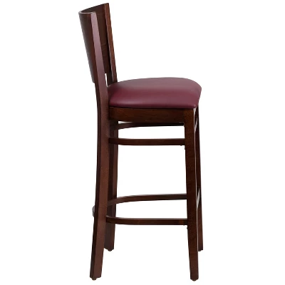 Flash Furniture Solid Back Wooden Restaurant Barstool 2 Flash Furniture Solid Back Wooden Restaurant Barstool - Image 2
