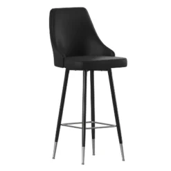 Flash Furniture Shelly Set Of 2 Commercial LeatherSoft Bar Height Stools With Solid Black Metal Frames And Chrome Accented Feet And Footrests -Flash Furniture GUEST b76b6aec 93b5 4625 9be7 a10ee7f6ad62