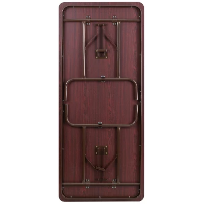 Flash Furniture 6-Foot Mahogany Melamine Laminate Folding Banquet Table 7 Flash Furniture 6-Foot Mahogany Melamine Laminate Folding Banquet Table - Image 7