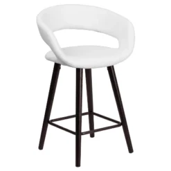 Flash Furniture Brynn Series 24'' High Contemporary Vinyl Rounded Back Counter Height Stool With Cappuccino Wood Frame 23 Flash Furniture Brynn Series 24'' High Contemporary Vinyl Rounded Back Counter Height Stool With Cappuccino Wood Frame -Flash Furniture GUEST b9bb32d2 906a 403a bea3 950784e26812
