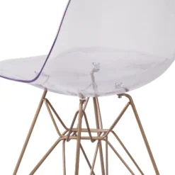 Flash Furniture Elon Series Ghost Chair With Gold Metal Base -Flash Furniture GUEST baa62b36 384f 4736 9caf 7f39cbc352a8
