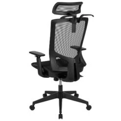 Flash Furniture Ergonomic Black Mesh Office Chair-Synchro-Tilt, Pivot Headrest, Adjustable Arms 20 Flash Furniture Ergonomic Black Mesh Office Chair-Synchro-Tilt, Pivot Headrest, Adjustable Arms -Flash Furniture GUEST bc71c22f 5bc2 440e a5a2 eb0aabc244ce