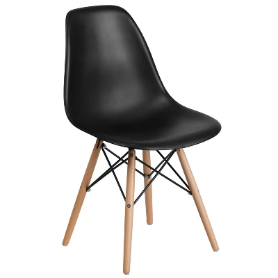 Flash Furniture Elon Series Plastic Chair With Wooden Legs 11 Flash Furniture Elon Series Plastic Chair With Wooden Legs - Image 11