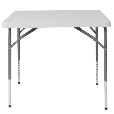 Flash Furniture 2.79-Foot Square Height Adjustable Granite White Plastic Folding Table 7 Flash Furniture 2.79-Foot Square Height Adjustable Granite White Plastic Folding Table - Image 7