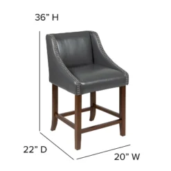Flash Furniture Carmel Series 24" High Transitional Wood Counter Height Stool With Accent Nail Trim, Set Of 2 20 Flash Furniture Carmel Series 24" High Transitional Wood Counter Height Stool With Accent Nail Trim, Set Of 2 -Flash Furniture GUEST be6258be 5b74 4ca0 94ba e5093259015a