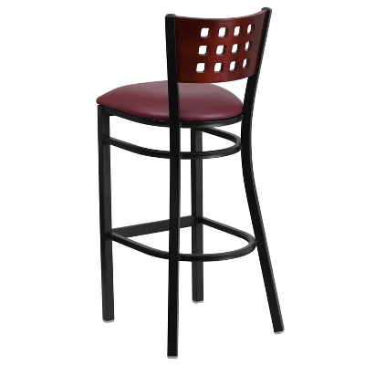 Flash Furniture Black Decorative Cutout Back Metal Restaurant Barstool 2 Flash Furniture Black Decorative Cutout Back Metal Restaurant Barstool - Image 2