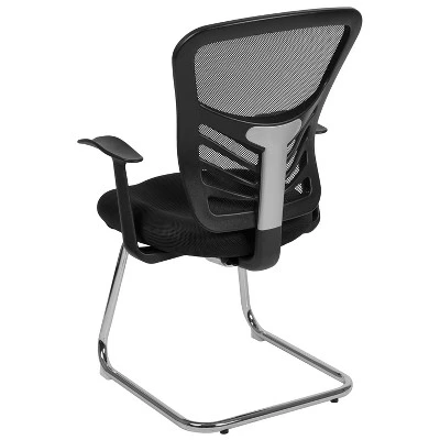 Flash Furniture Black Mesh Side Reception Chair With Chrome Sled Base 10 Flash Furniture Black Mesh Side Reception Chair With Chrome Sled Base - Image 10