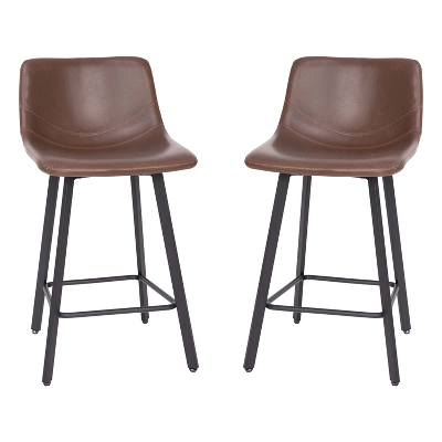 Flash Furniture Caleb Modern Armless 24 Inch Counter Height Stools Commercial Grade With Footrests And Matte Metal Frames, Set Of 2 14 Flash Furniture Caleb Modern Armless 24 Inch Counter Height Stools Commercial Grade With Footrests And Matte Metal Frames, Set Of 2 - Image 14