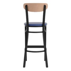 Flash Furniture Wright Commercial Grade Barstool With 500 LB. Capacity Steel Frame, Solid Wood Seat, And Boomerang Back -Flash Furniture GUEST c3d56635 16dc 4741 8c1b ebbe3ea81669