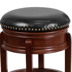 Flash Furniture 24'' High Backless Wood Counter Height Stool With Carved Apron And LeatherSoftSoft Swivel Seat 14 Flash Furniture 24'' High Backless Wood Counter Height Stool With Carved Apron And LeatherSoftSoft Swivel Seat -Flash Furniture GUEST c44d43d6 2591 49cd a3bd b1c466c8db1e