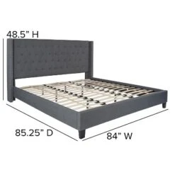 Flash Furniture Riverdale Tufted Upholstered Platform Bed With 10 Inch CertiPUR-US Certified Foam And Pocket Spring Mattress -Flash Furniture GUEST c483d386 f954 48e4 9018 7d7024ddb936