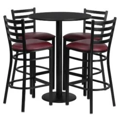Flash Furniture 30'' Round Laminate Table Set With Round Base And 4 Ladder Back Metal Barstools 13 Flash Furniture 30'' Round Laminate Table Set With Round Base And 4 Ladder Back Metal Barstools -Flash Furniture GUEST c49e2e62 be68 473a 96b3 8c1050b4db2b