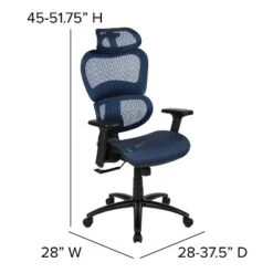 Flash Furniture Ergonomic Mesh Office Chair With 2-to-1 Synchro-Tilt, Adjustable Headrest, Lumbar Support, And Adjustable Pivot Arms -Flash Furniture GUEST c5f5a89e c35c 4695 8e18 6466f5c33655