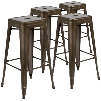 Flash Furniture 30" High Metal Indoor Bar Stool - Stackable Set Of 4 12 Flash Furniture 30" High Metal Indoor Bar Stool - Stackable Set Of 4 - Image 12