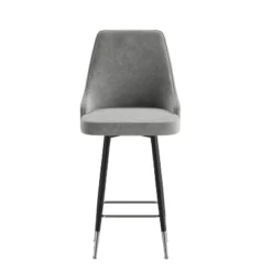 Flash Furniture Commercial Gray LeatherSoft Counter Height Stools With Chrome Accents - 2 Pack 19 Flash Furniture Commercial Gray LeatherSoft Counter Height Stools With Chrome Accents - 2 Pack -Flash Furniture GUEST c6bd18af 6f1f 48ca 9e50 c3fa26c3ab6b