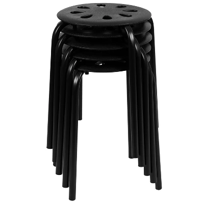 Flash Furniture Plastic Nesting Stack Stools, 17.5"Height (5 Pack) 10 Flash Furniture Plastic Nesting Stack Stools, 17.5"Height (5 Pack) - Image 10