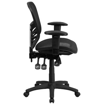 Flash Furniture Mid-Back Transparent Black Mesh Multifunction Executive Swivel Ergonomic Office Chair With Adjustable Arms 7 Flash Furniture Mid-Back Transparent Black Mesh Multifunction Executive Swivel Ergonomic Office Chair With Adjustable Arms - Image 7