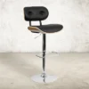 Flash Furniture Bentwood Adjustable Height Barstool With Button Tufted Vinyl Upholstery