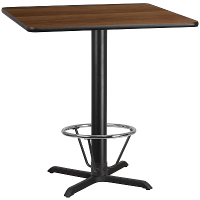 Flash Furniture 42'' Square Laminate Table Top With 33'' X 33'' Bar Height Table Base And Foot Ring 1 Flash Furniture 42'' Square Laminate Table Top With 33'' X 33'' Bar Height Table Base And Foot Ring