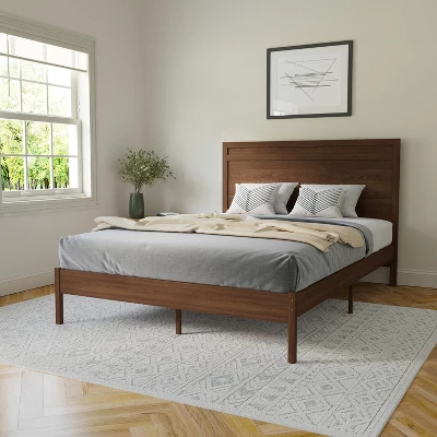 Flash Furniture Kingston Solid Wood Platform Bed With Wooden Slats And Headboard, No Box Spring Needed 1 Flash Furniture Kingston Solid Wood Platform Bed With Wooden Slats And Headboard, No Box Spring Needed